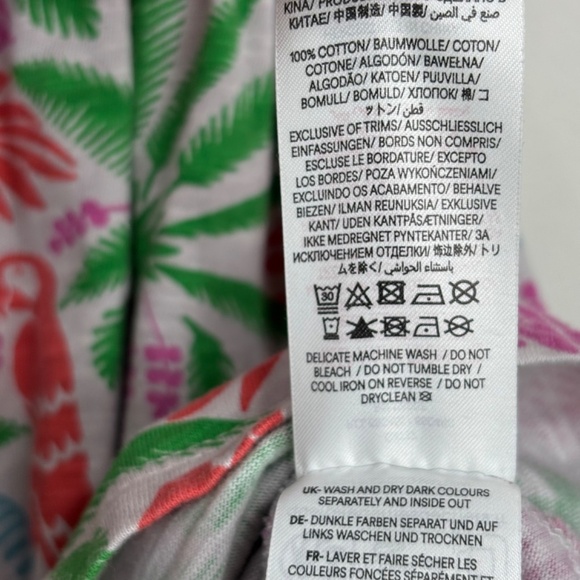 Mini Boden Dress 11-12 Tropical Floral Parrot Pockets Short Sleeve Preppy Beach - Picture 7 of 11